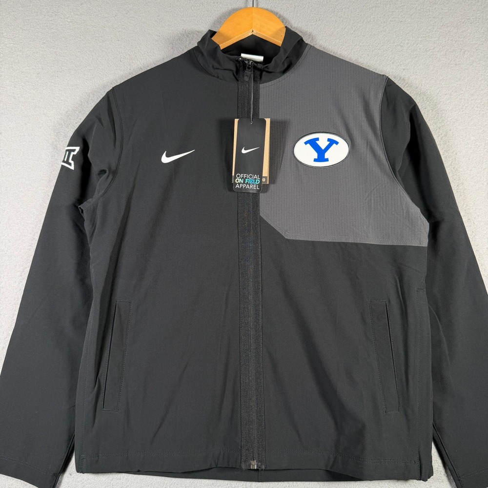 Nike Womens BYU Cougars Full Zip Woven Jacket Black Grey Big 12 ZWFQ2219D S
